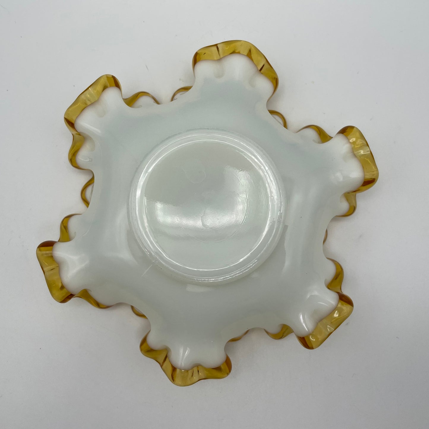 Fenton Gold Crest Ruffled Edge Bon Bon Bowl