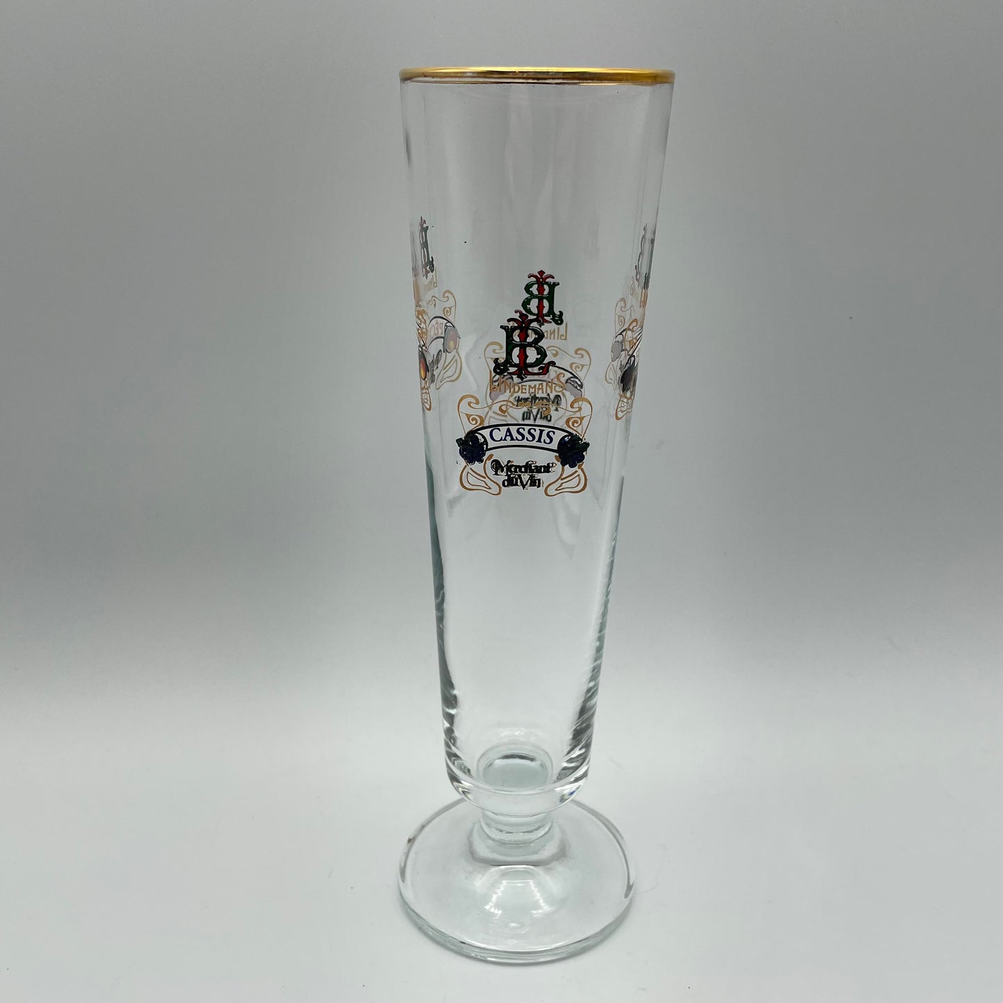 Lindemans Tall Fluted Pilsner Glass Gold Rim - Framboise Kriek Pêche