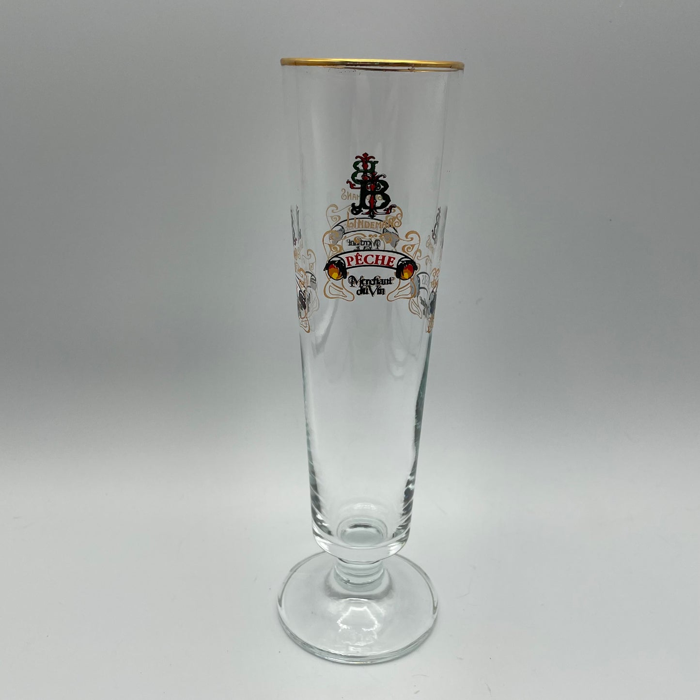 Lindemans Tall Fluted Pilsner Glass Gold Rim - Framboise Kriek Pêche