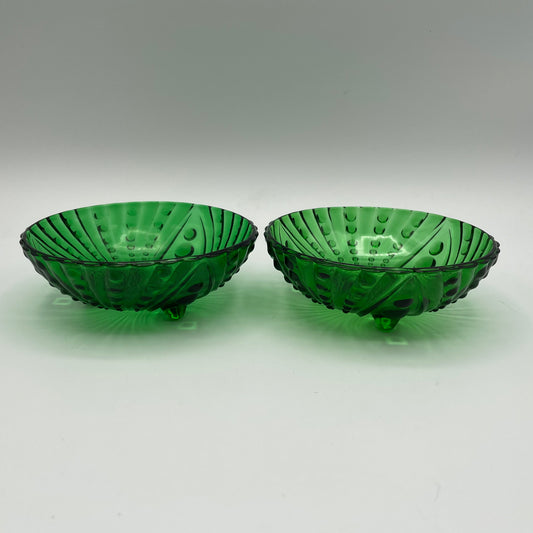 Vintage Anchor Hocking Berry Bowls, Burple Forest Green