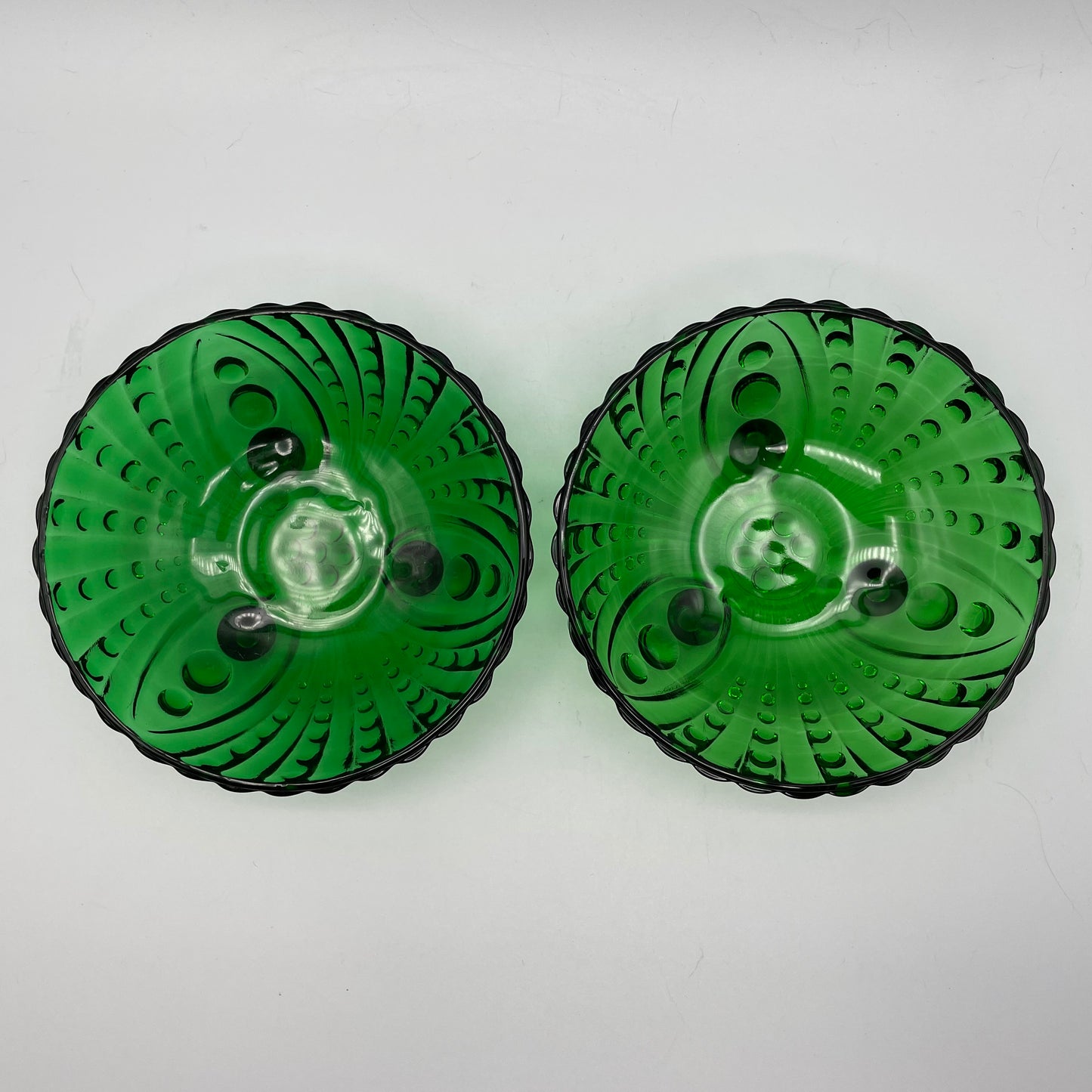 Vintage Anchor Hocking Berry Bowls, Burple Forest Green
