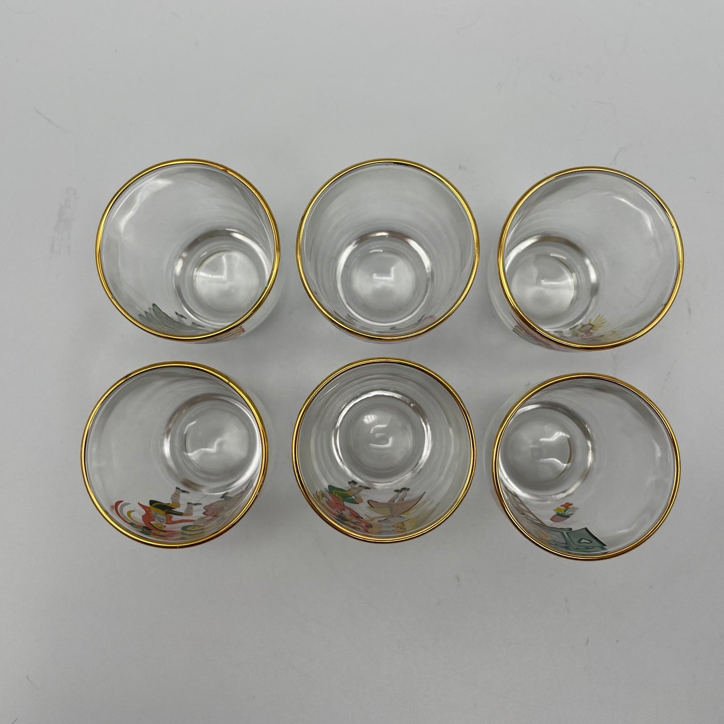 Vintage Liquor Bottle and Shot glasses, "Grub aus Gussing"