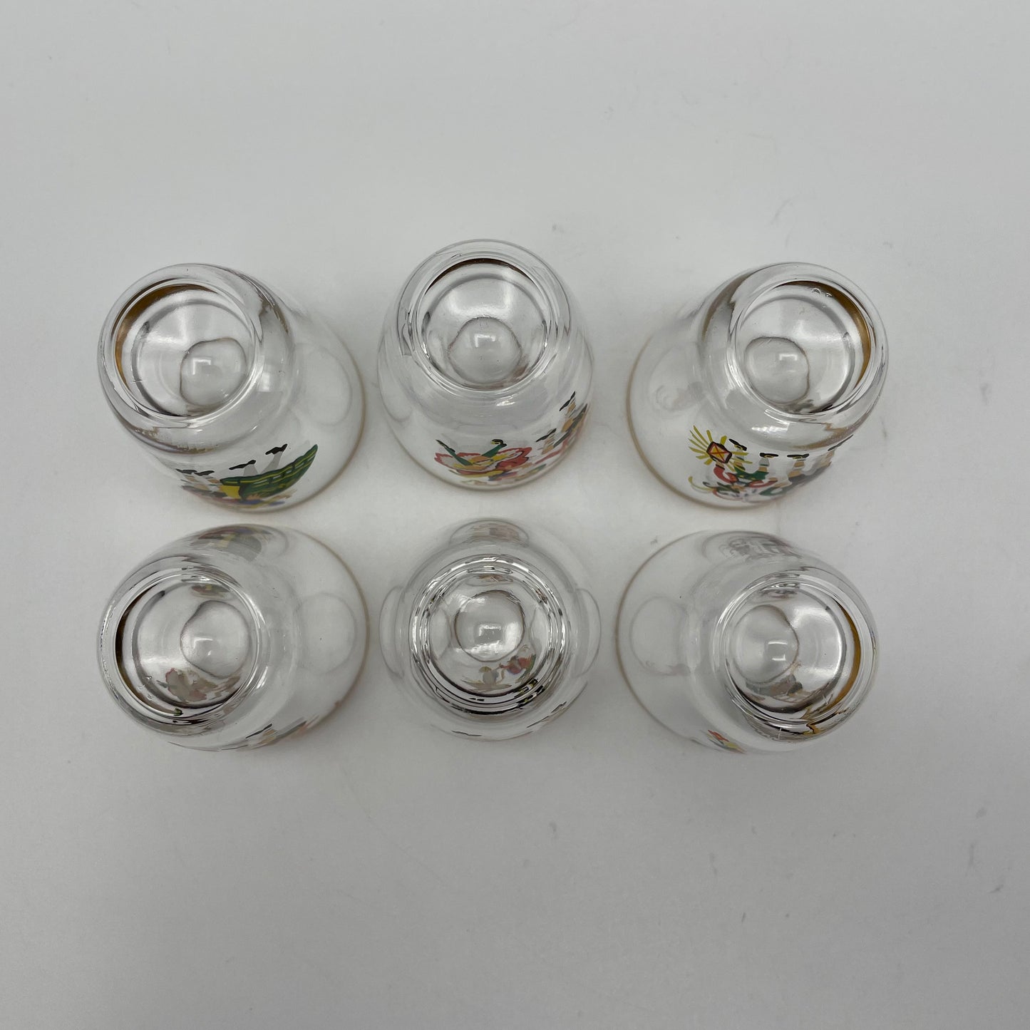 Vintage Liquor Bottle and Shot glasses, "Grub aus Gussing"