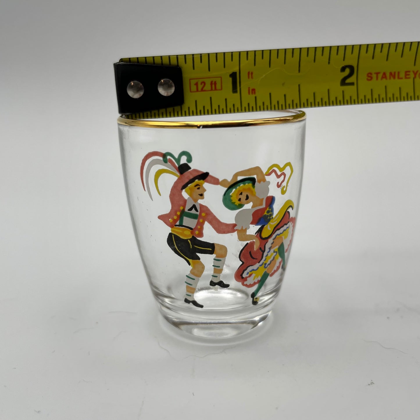 Vintage Liquor Bottle and Shot glasses, "Grub aus Gussing"