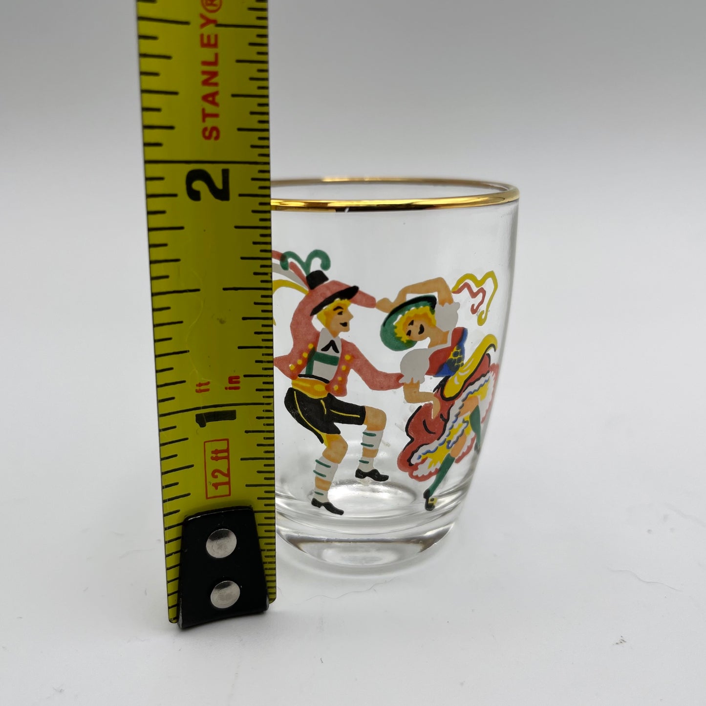 Vintage Liquor Bottle and Shot glasses, "Grub aus Gussing"