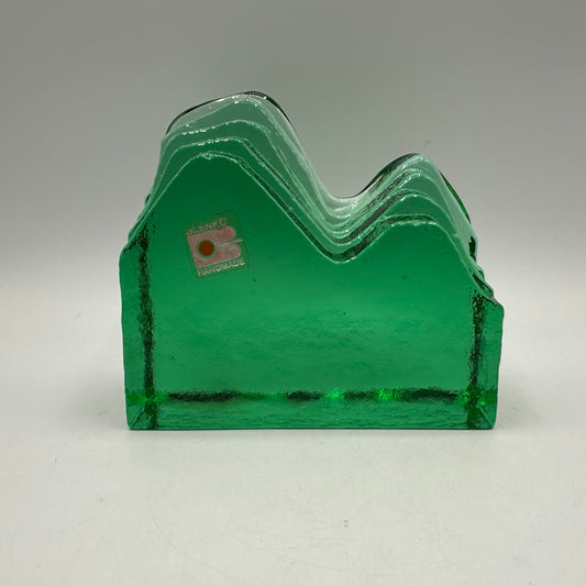 Blenko Mountain Bookend, Green