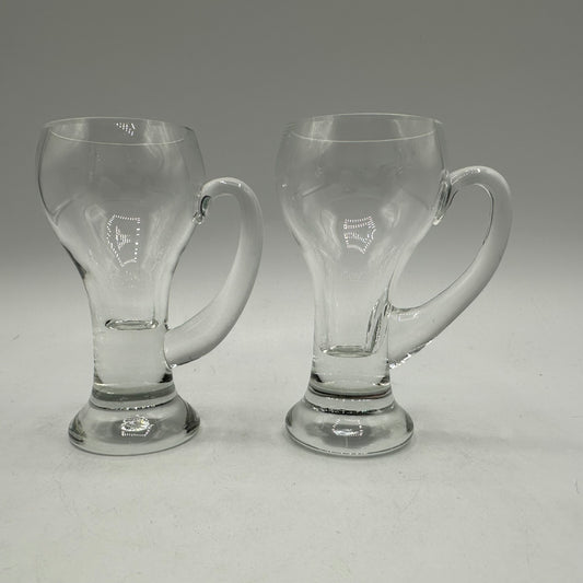 Clear Handled Cordial Glasses, Set of 2