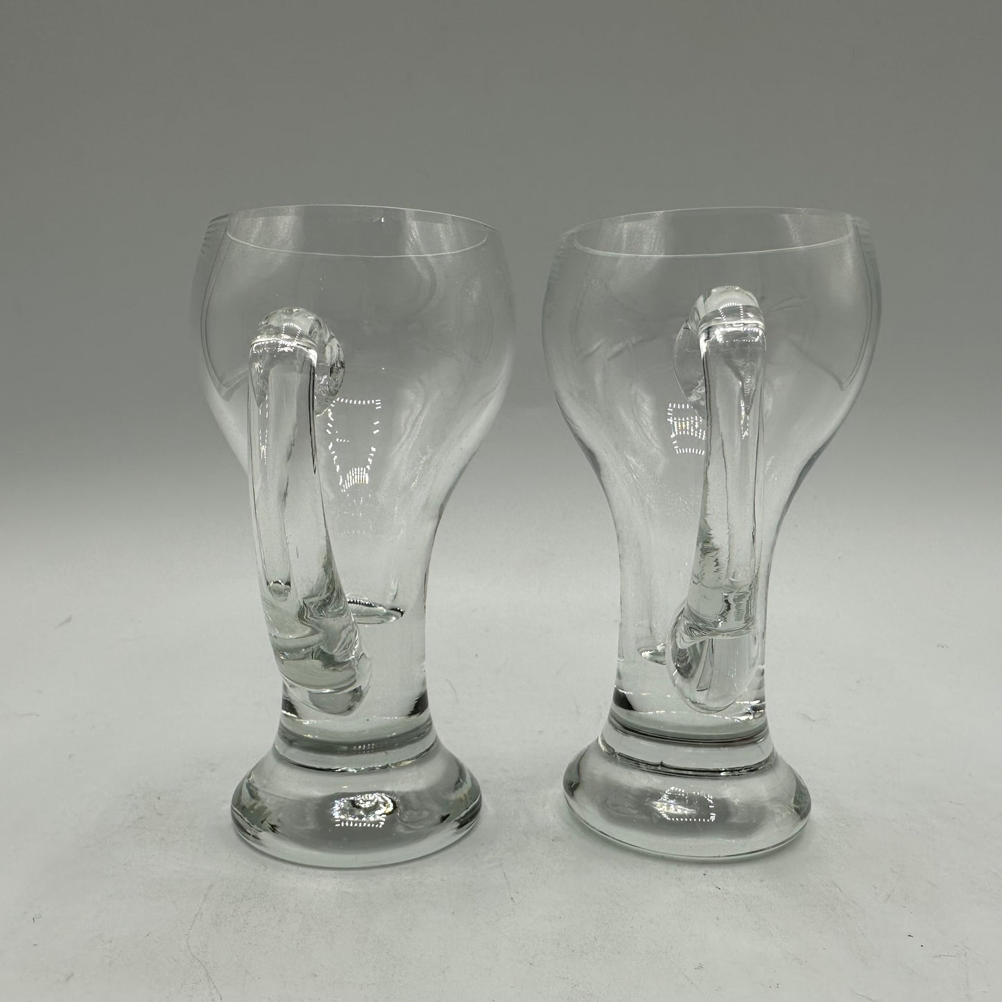 Clear Handled Cordial Glasses, Set of 2