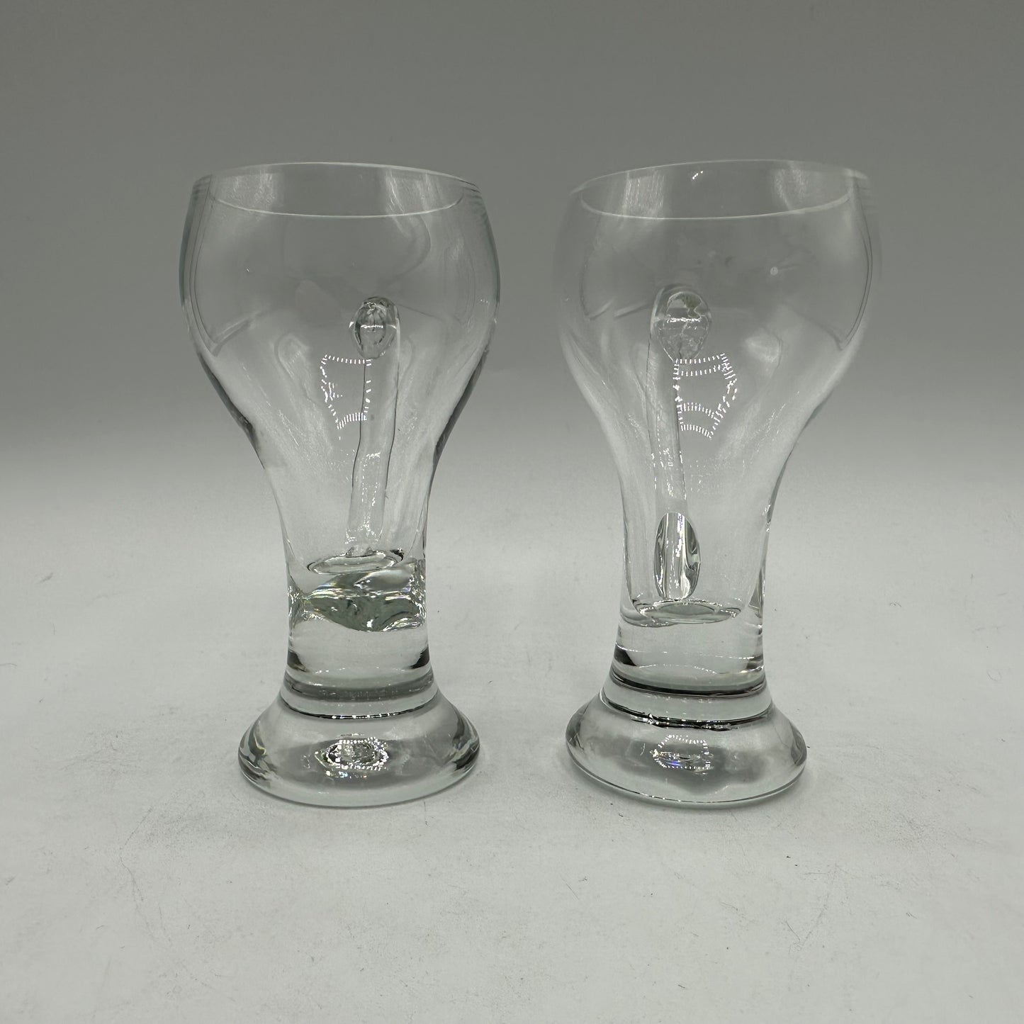 Clear Handled Cordial Glasses, Set of 2