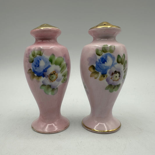 Pink Floral Salt and Pepper Shakers Set