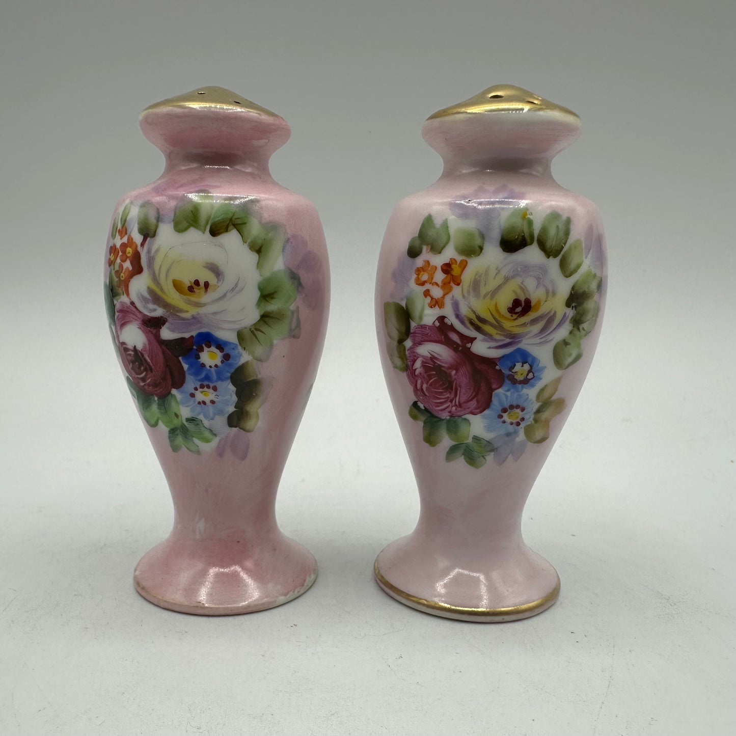 Pink Floral Salt and Pepper Shakers Set