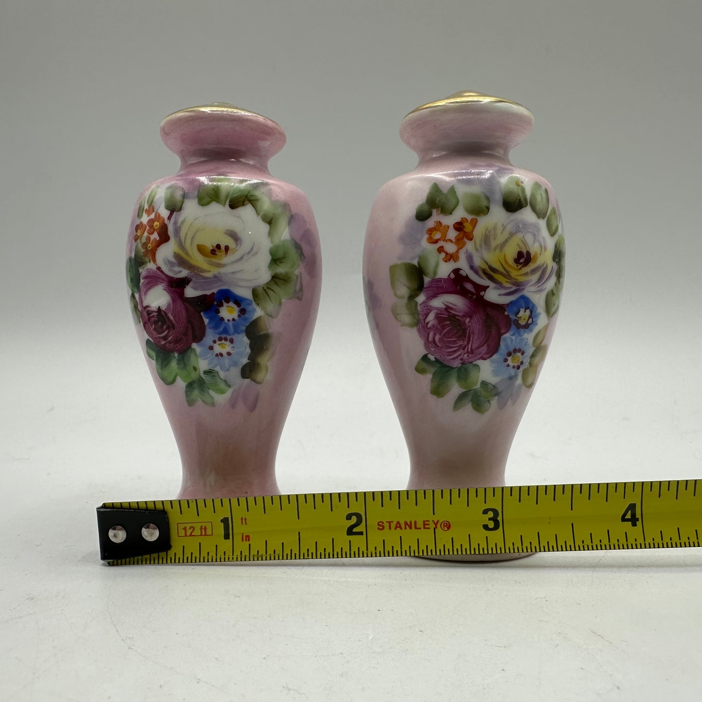 Pink Floral Salt and Pepper Shakers Set