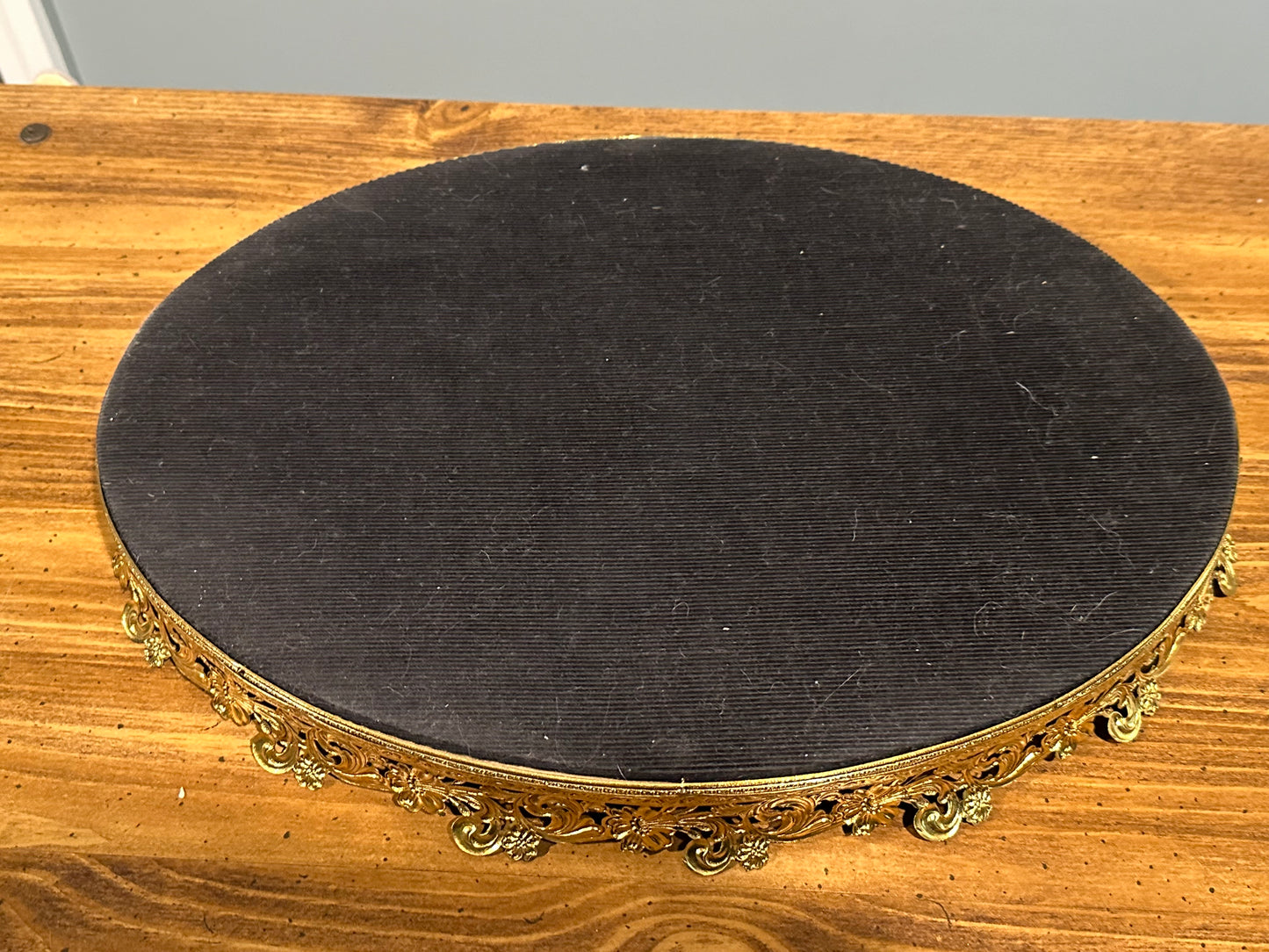 Oval Mirror Filigree Perfume Tray 17" Wide