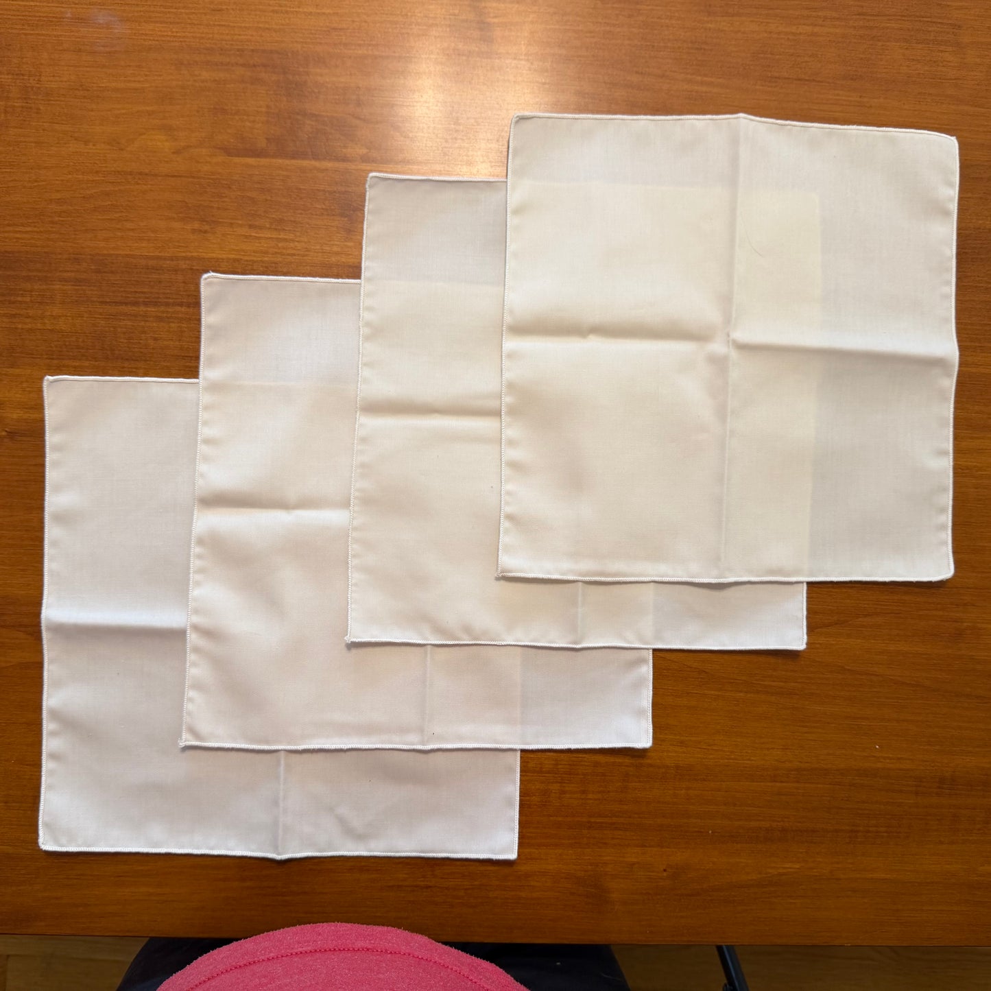 Ecru 12" Square Cotton/Poly Napkins, Set of 4