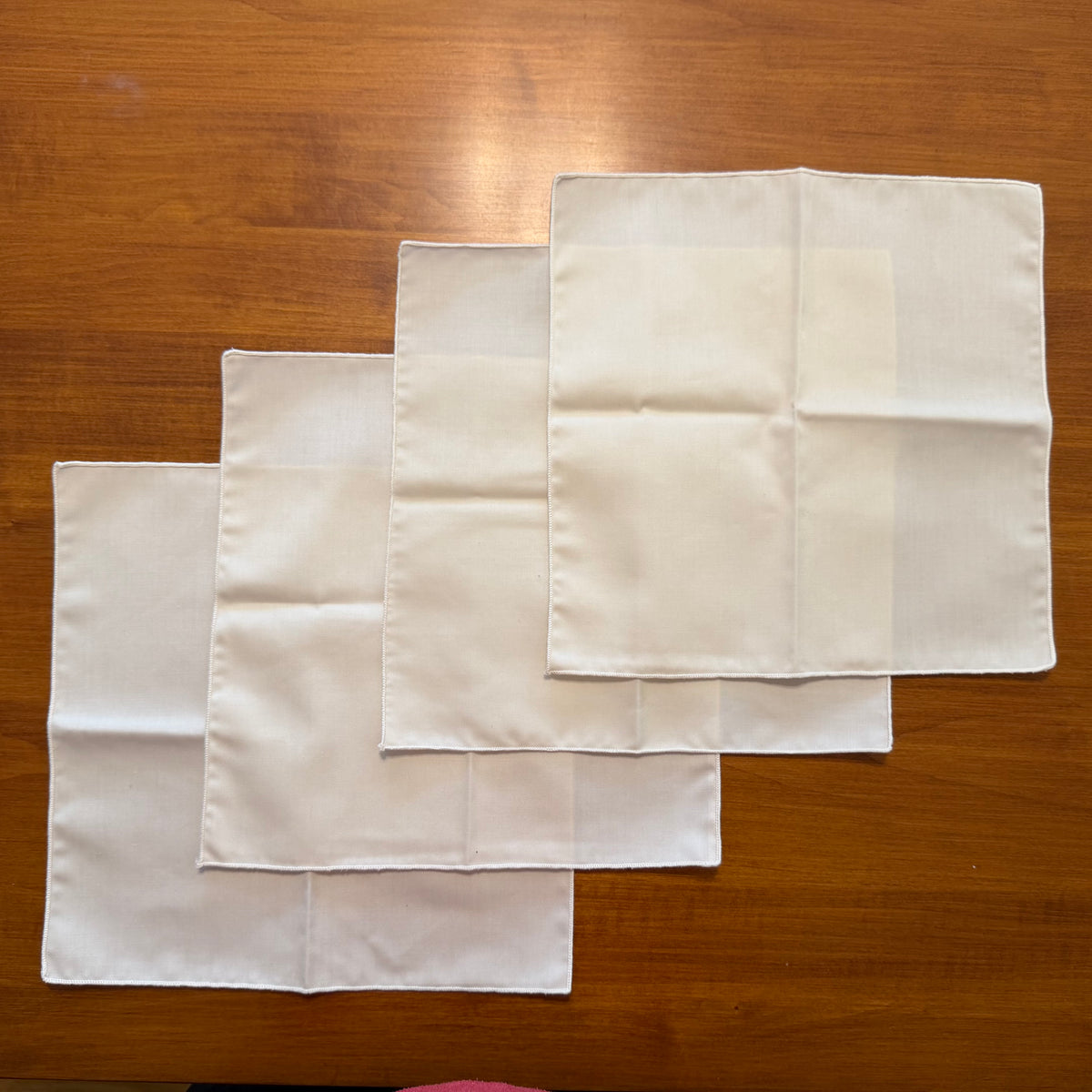 Ecru 12" Square Cotton/Poly Napkins, Set of 4