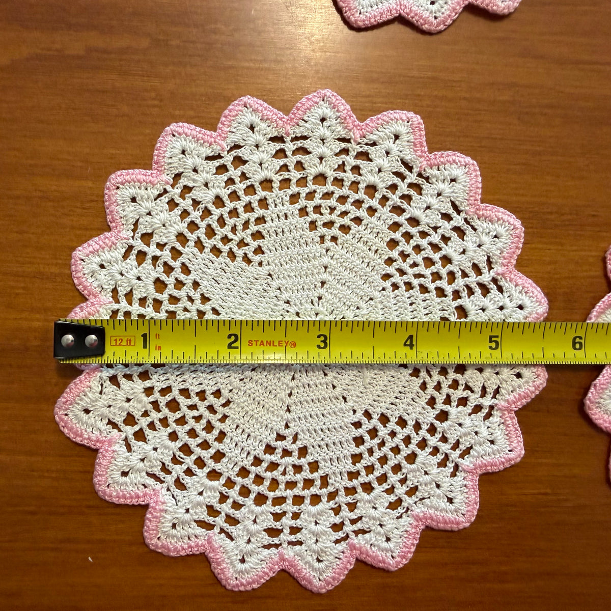 Pink & White Doilies, Set of 11