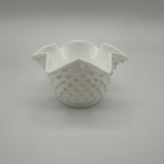Fenton Milk Glass Hobnail Star Candy Dish