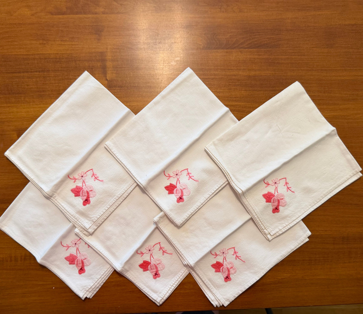 Embroidered Napkins, Lot of 7