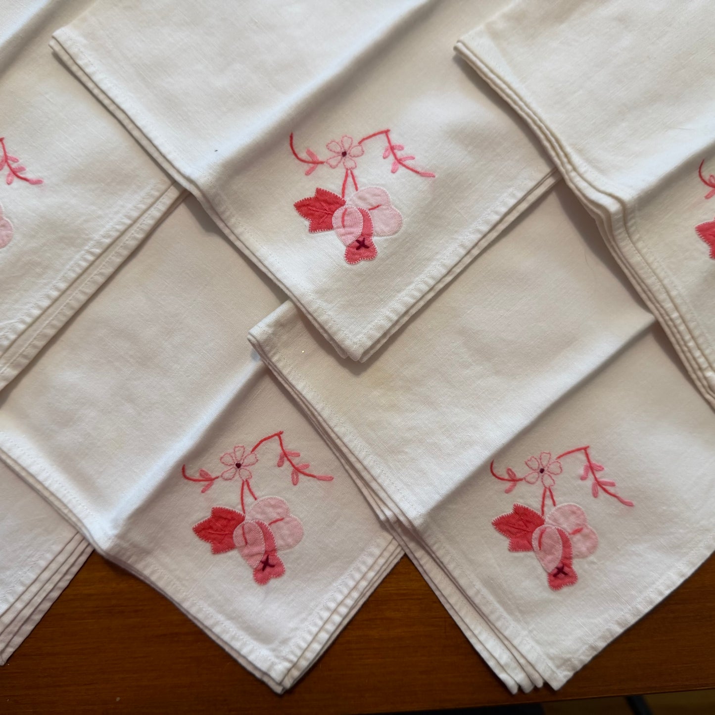 Embroidered Napkins, Lot of 7