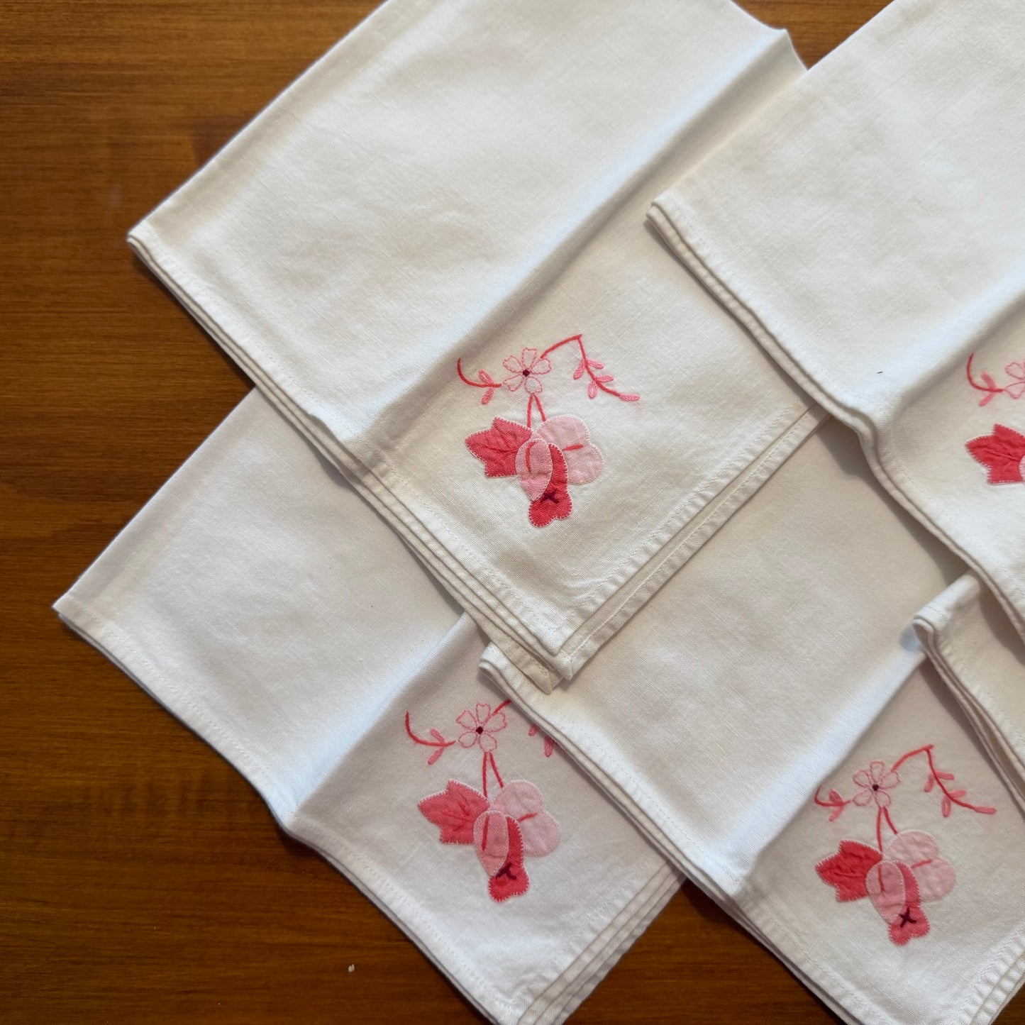 Embroidered Napkins, Lot of 7