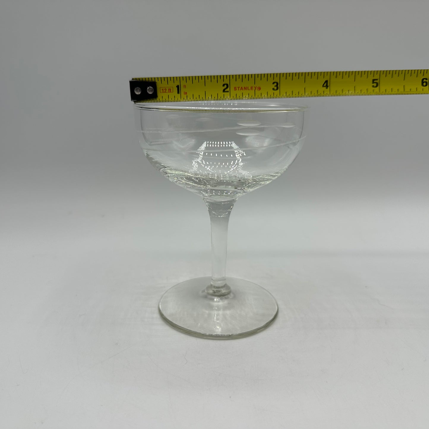 Etched Champagne Glasses, Set of 4