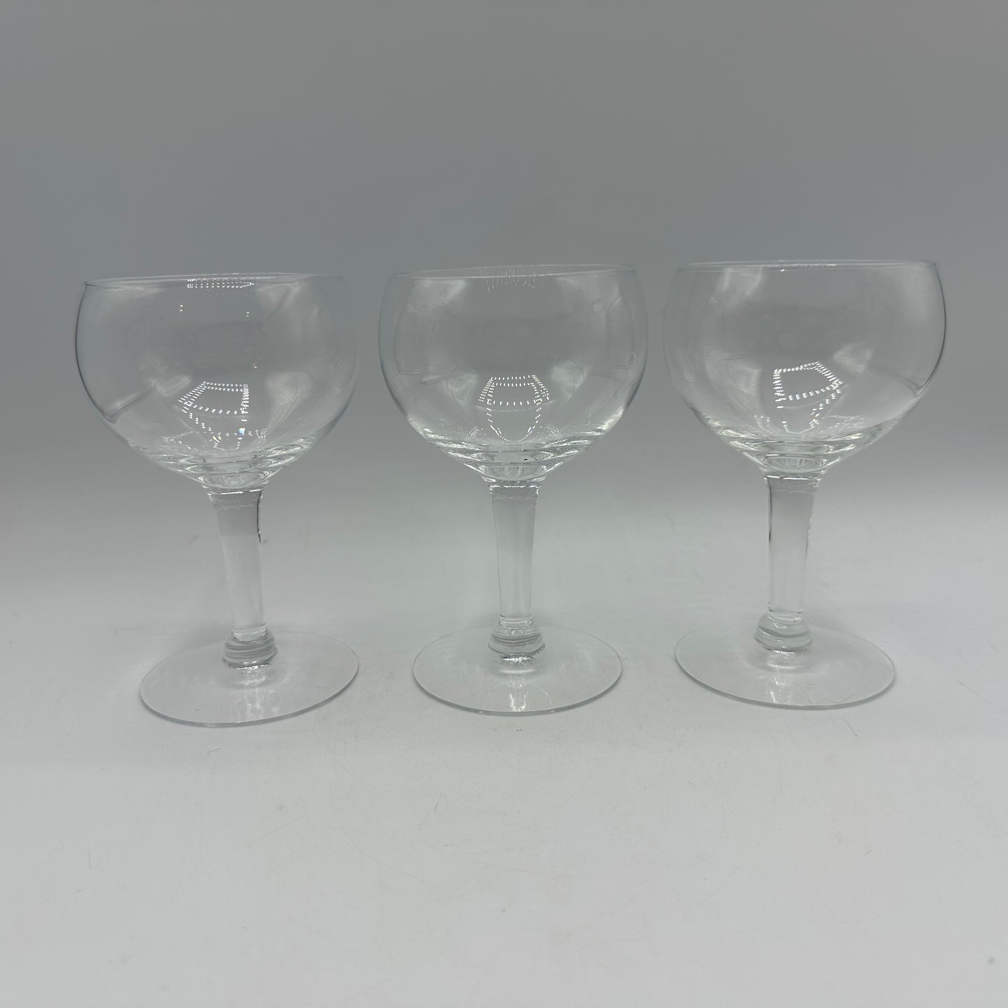Wine Glasses, Clear Flat Bowl, Set of 6