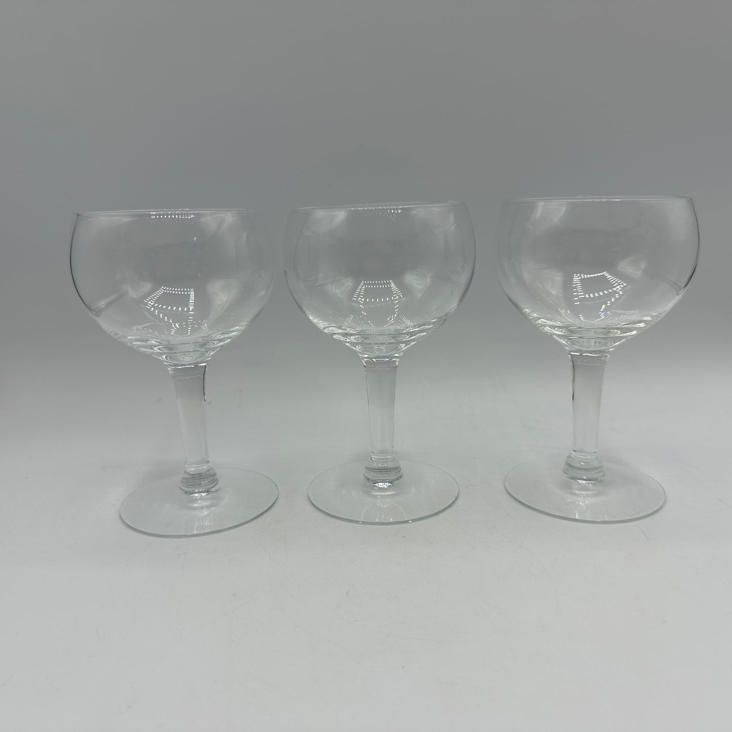 Wine Glasses, Clear Flat Bowl, Set of 6