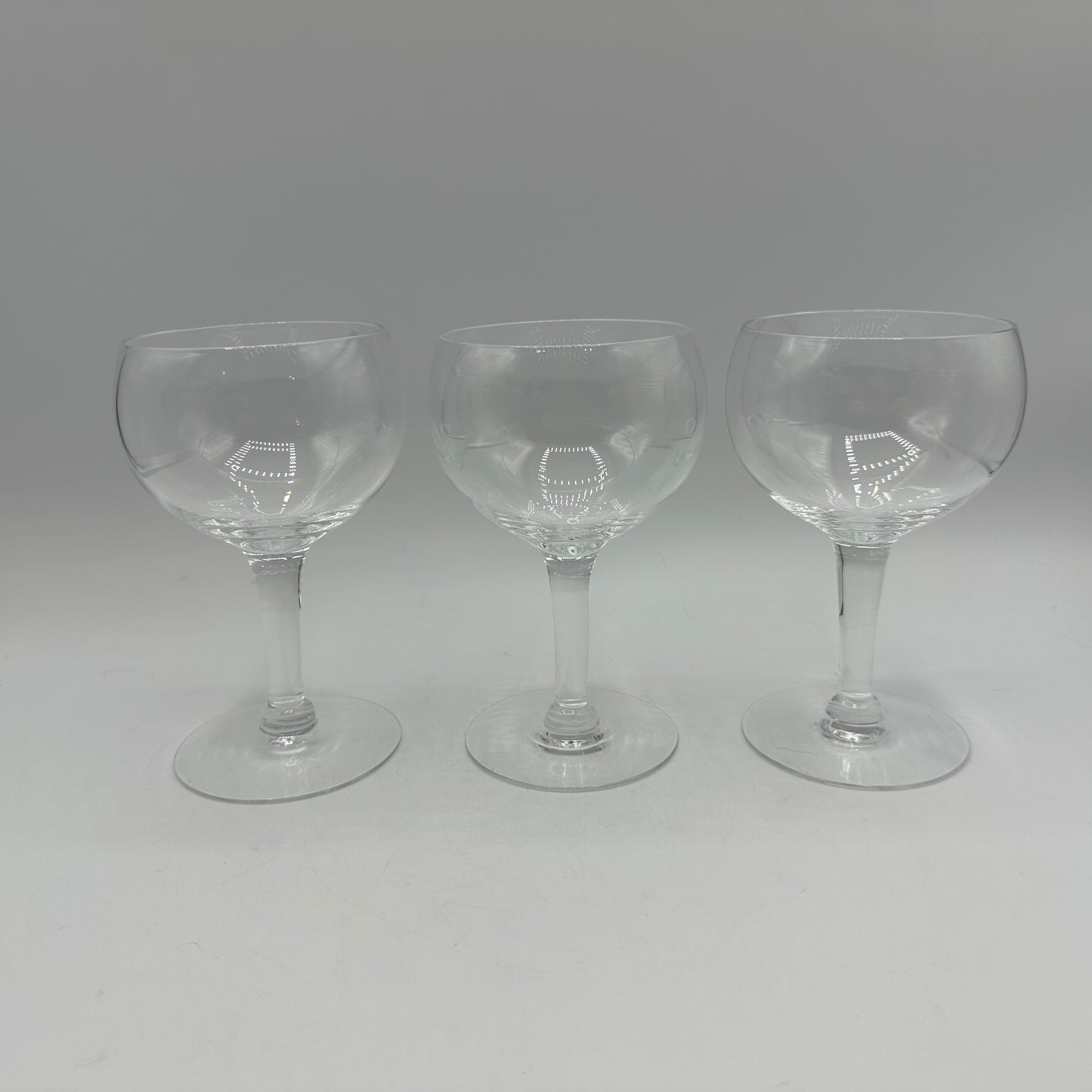 Wine Glasses, Clear Flat Bowl, Set of 6