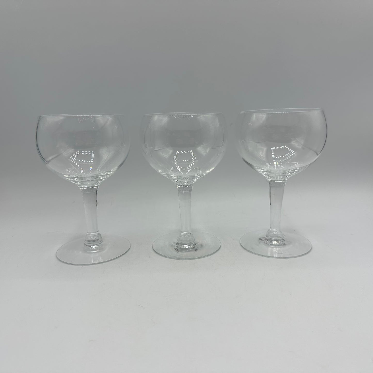 Wine Glasses, Clear Flat Bowl, Set of 6