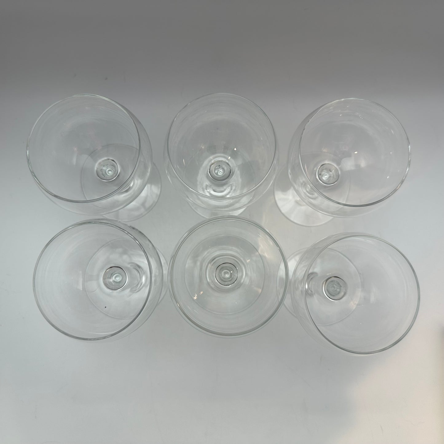 Wine Glasses, Clear Flat Bowl, Set of 6