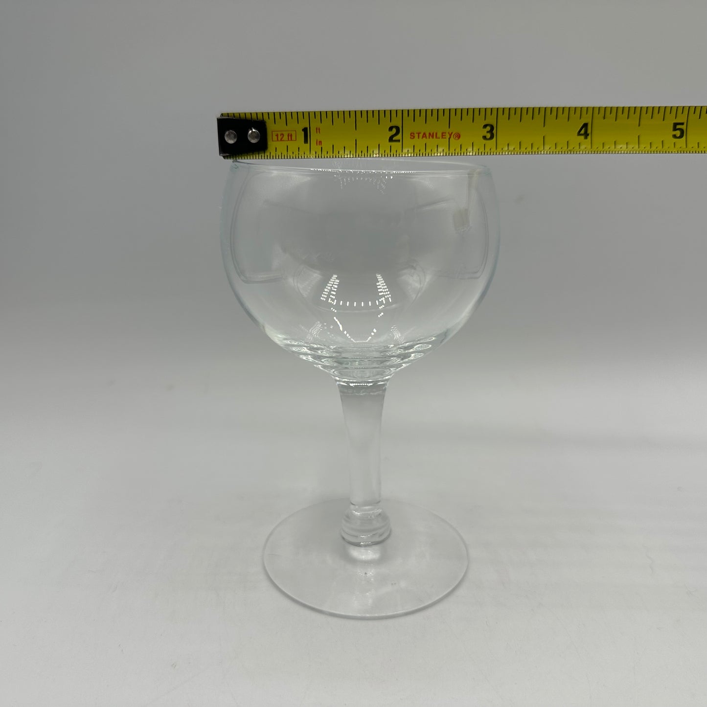 Wine Glasses, Clear Flat Bowl, Set of 6