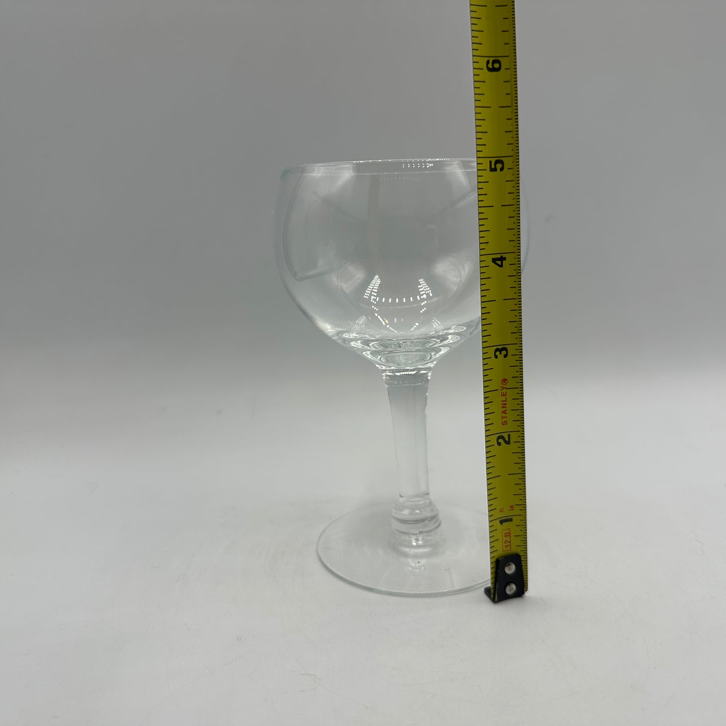 Wine Glasses, Clear Flat Bowl, Set of 6