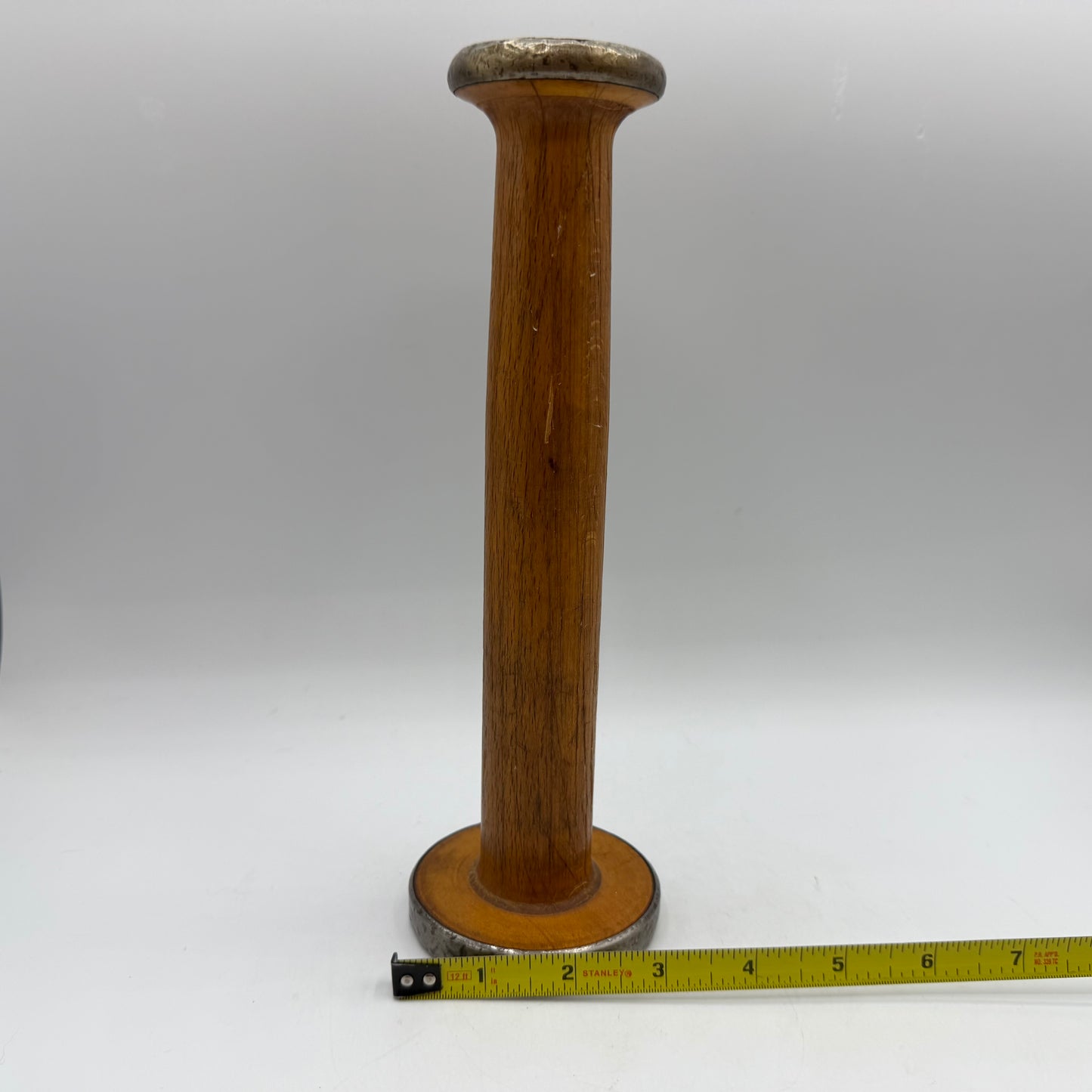 Wood and Metal Spindal Candle Holders With Candles, Set of 3
