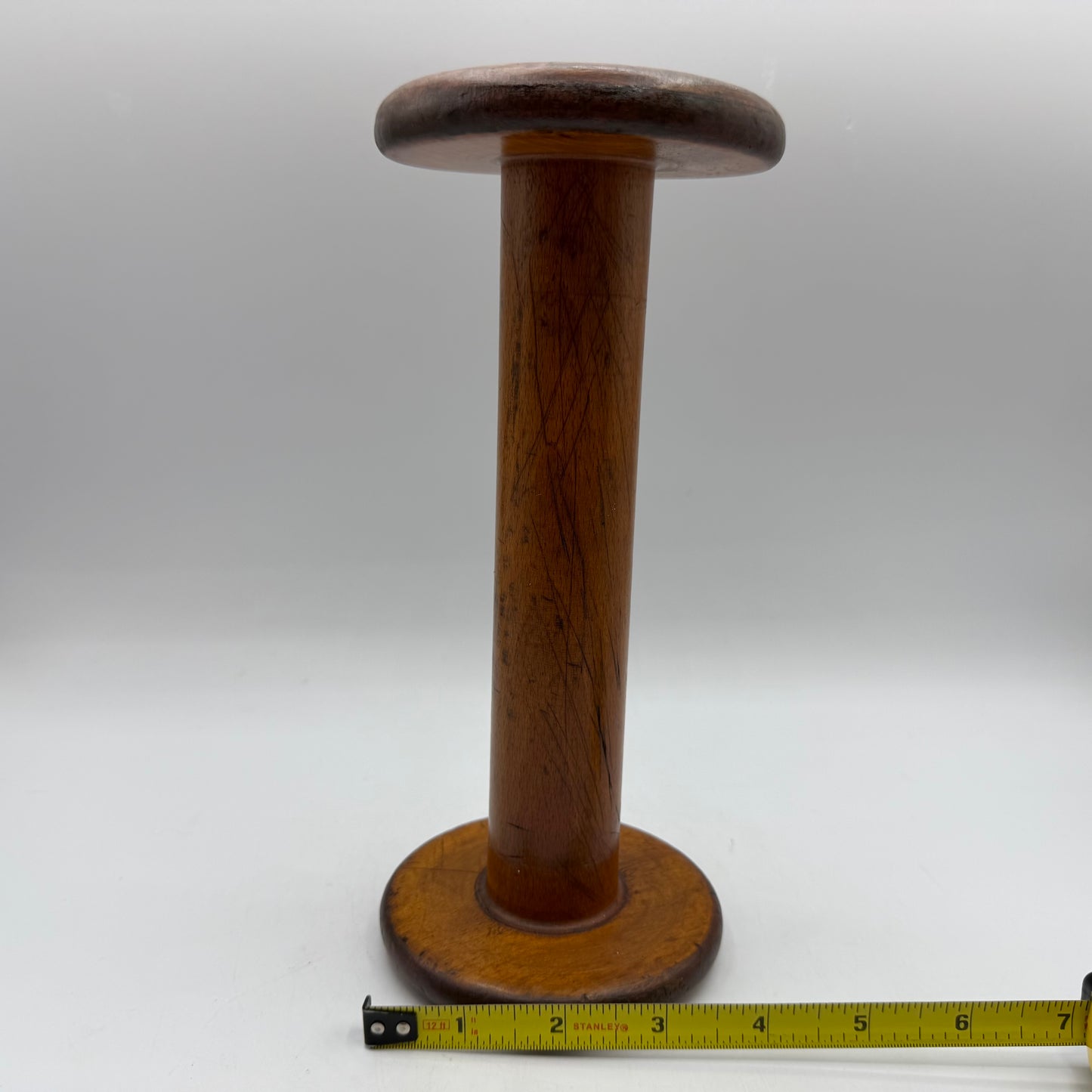 Wood and Metal Spindal Candle Holders With Candles, Set of 3