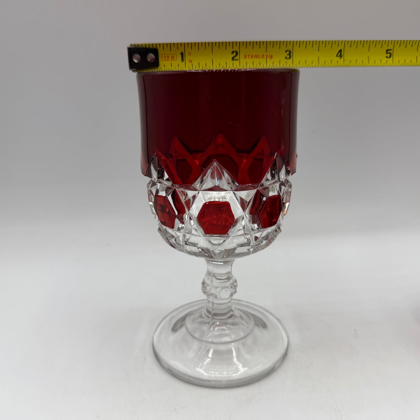 Doyle & Co Red Block Goblet, Set of 4,Circa 1890