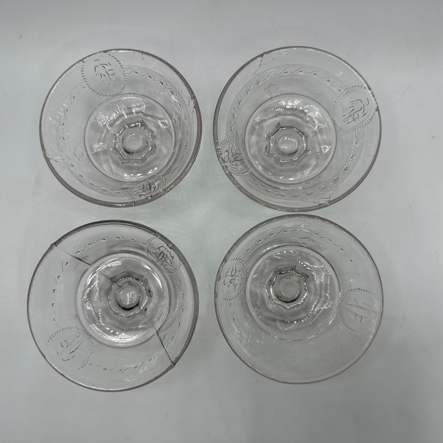 Richards & Hartley Glass Company Cupid & Venus Open Honey Dish, Set of 4