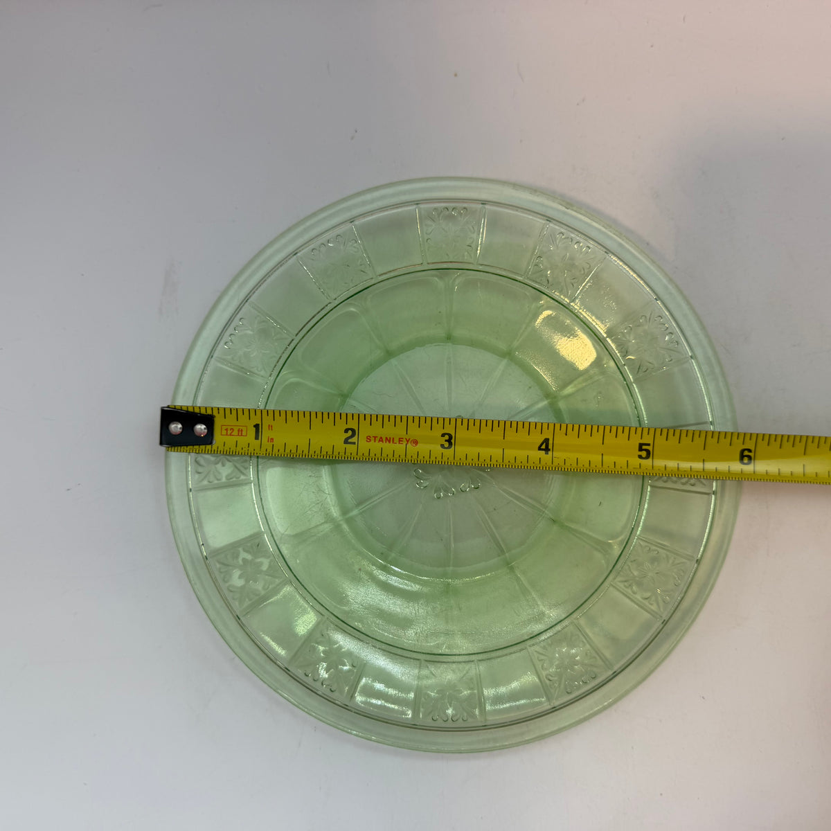 Jeannette Doric Uranium Bread and Butter Plate, Set of 4
