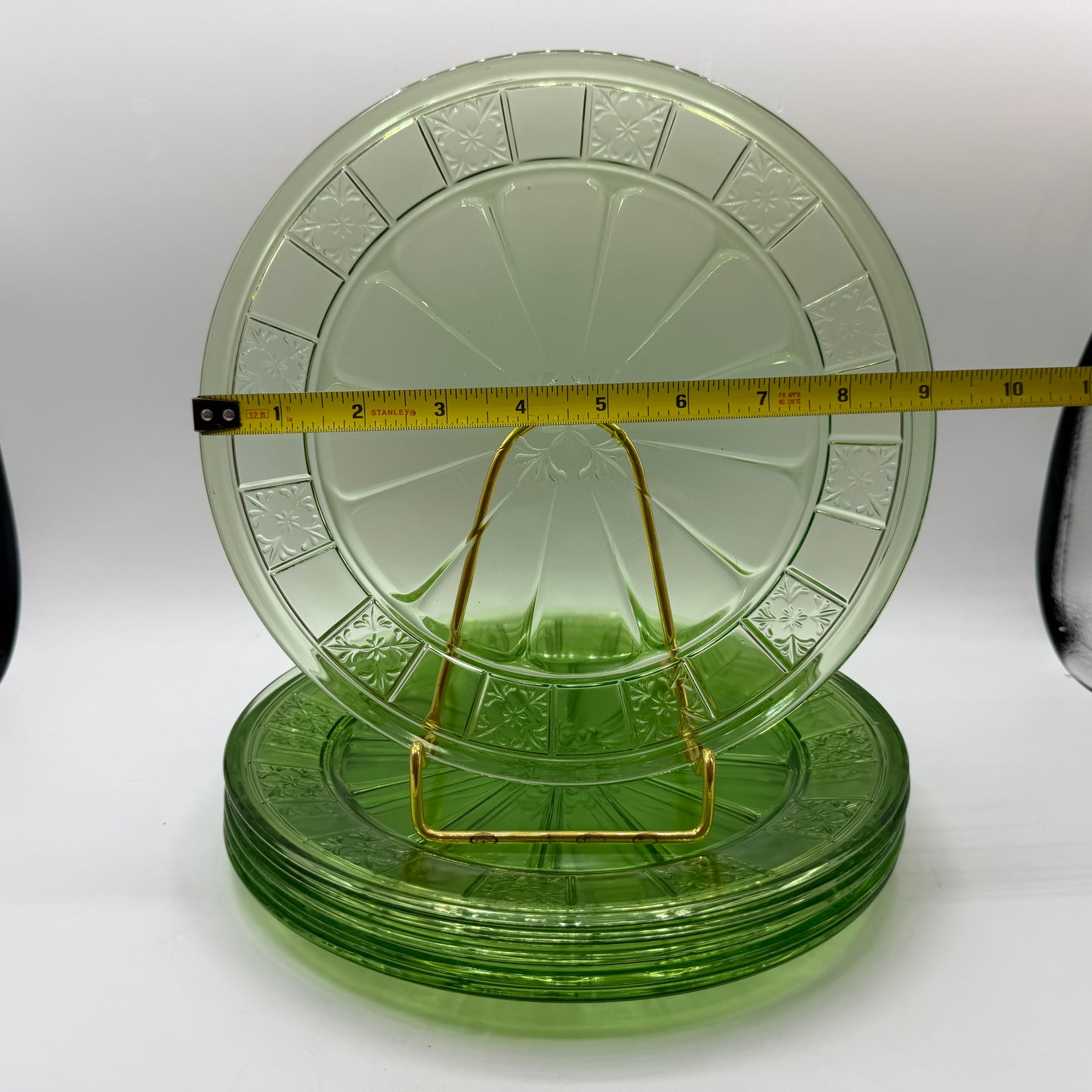 Jeannette Doric Uranium 9" Lunch Plate, Set of 6