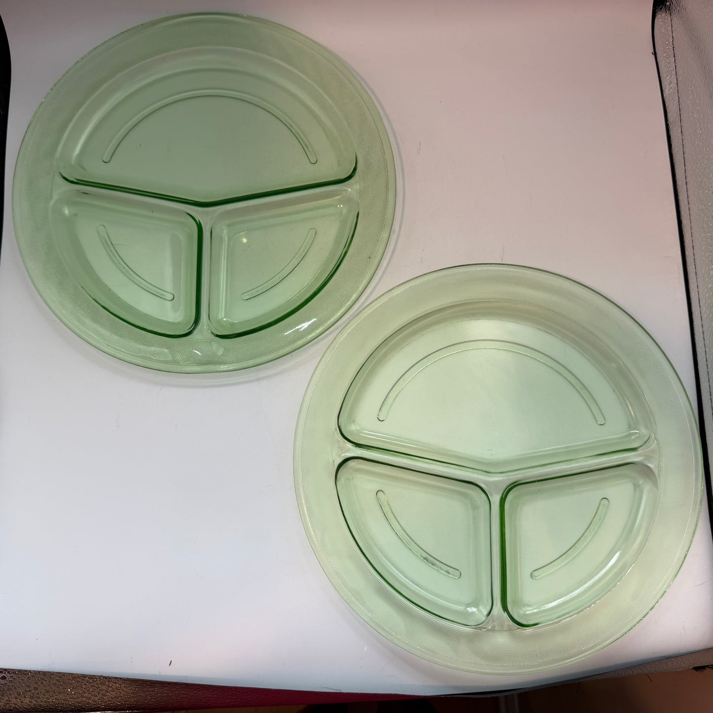 Uranium Grill Plates, Depression Glass, Set of 6
