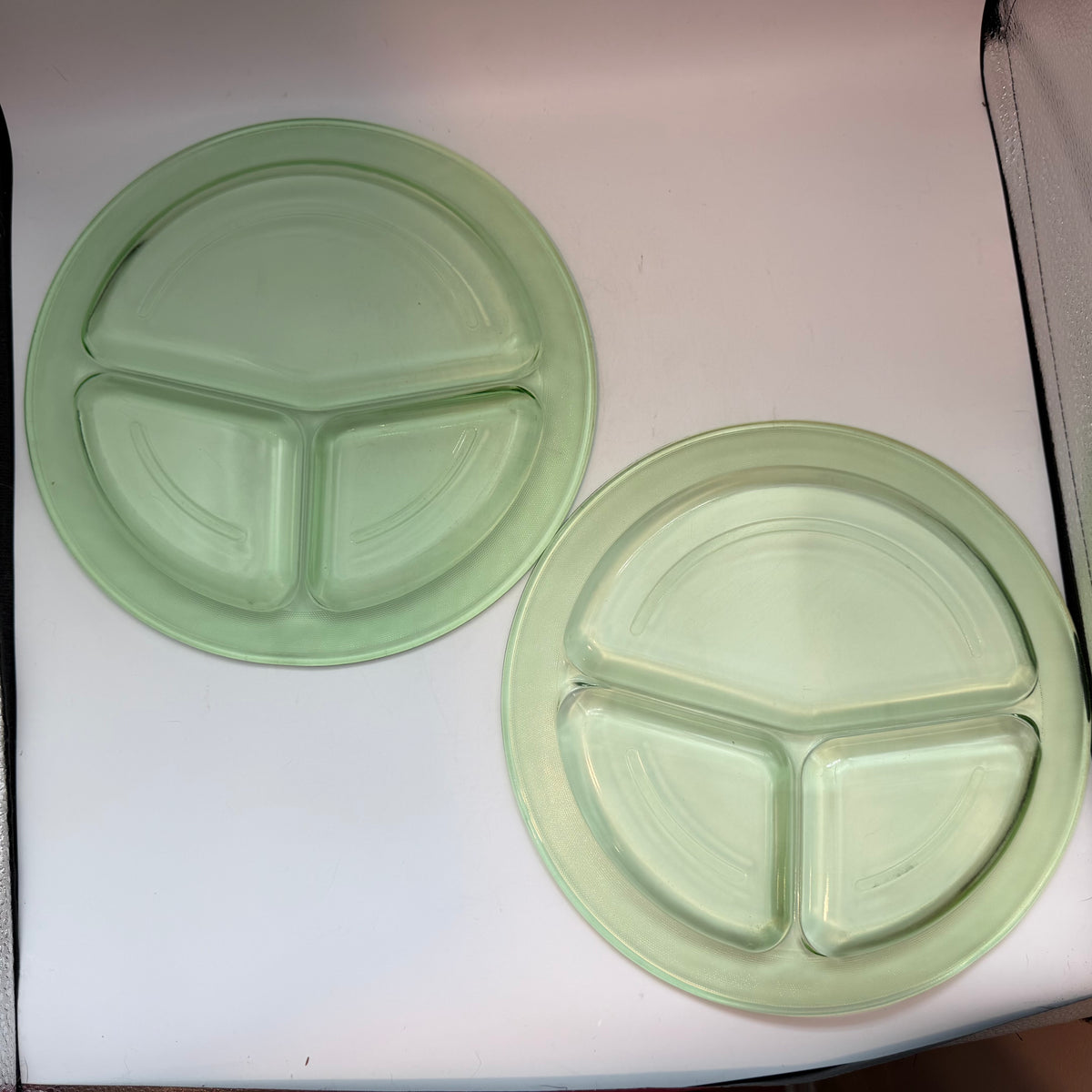 Uranium Grill Plates, Depression Glass, Set of 6