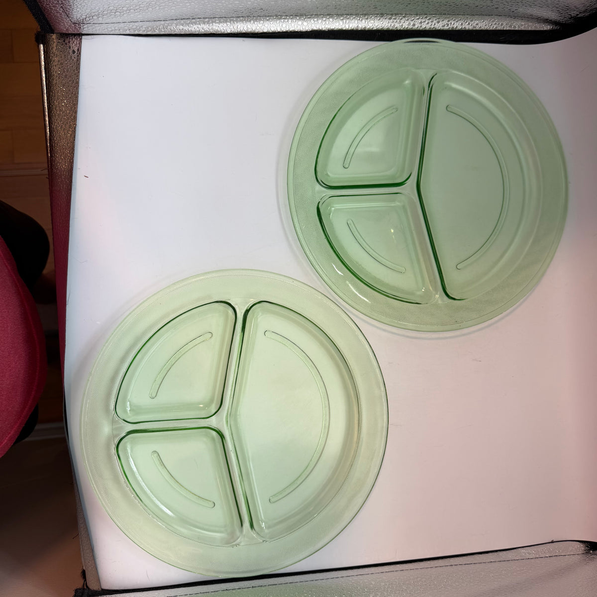 Uranium Grill Plates, Depression Glass, Set of 6