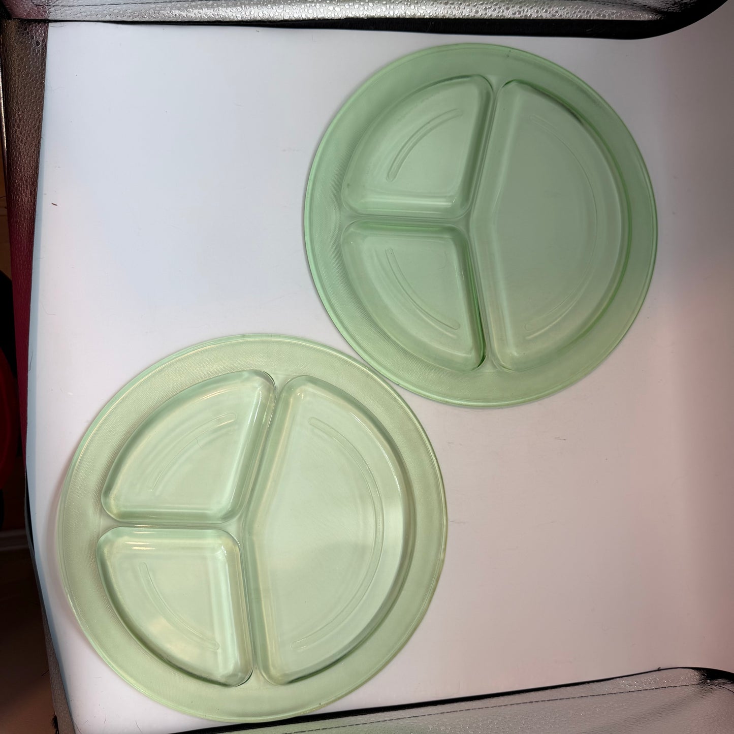 Uranium Grill Plates, Depression Glass, Set of 6