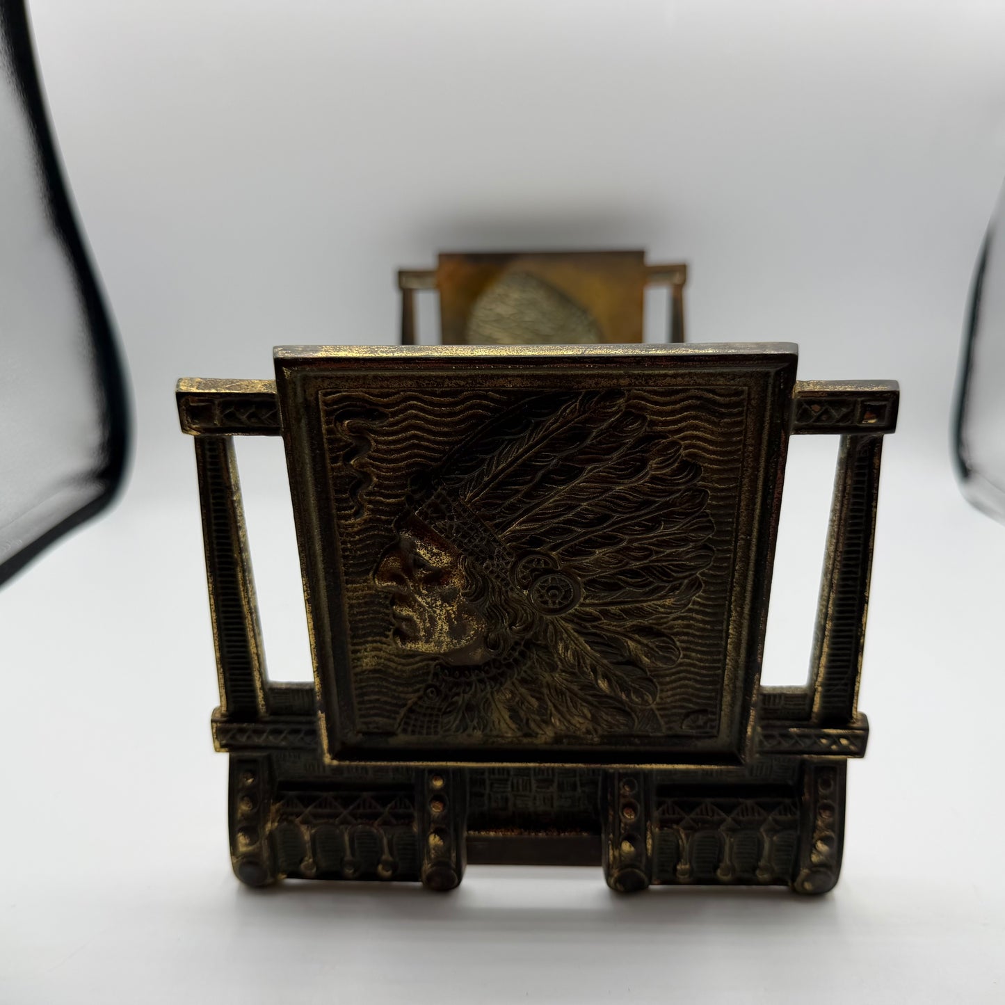 Antique Judd Mfg. Native American Indian Chief Extending Bookends