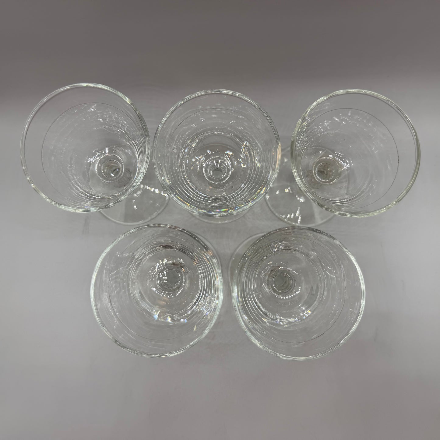 Libbey Colombian Clear Cocktail Glasses, Lined , Set of 5