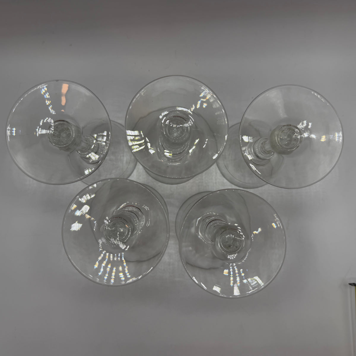 Libbey Colombian Clear Cocktail Glasses, Lined , Set of 5