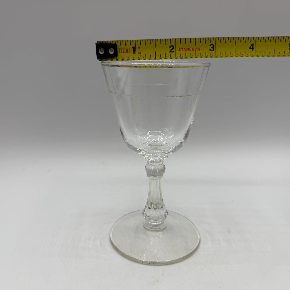 Libbey Colombian Clear Cocktail Glasses, Lined , Set of 5