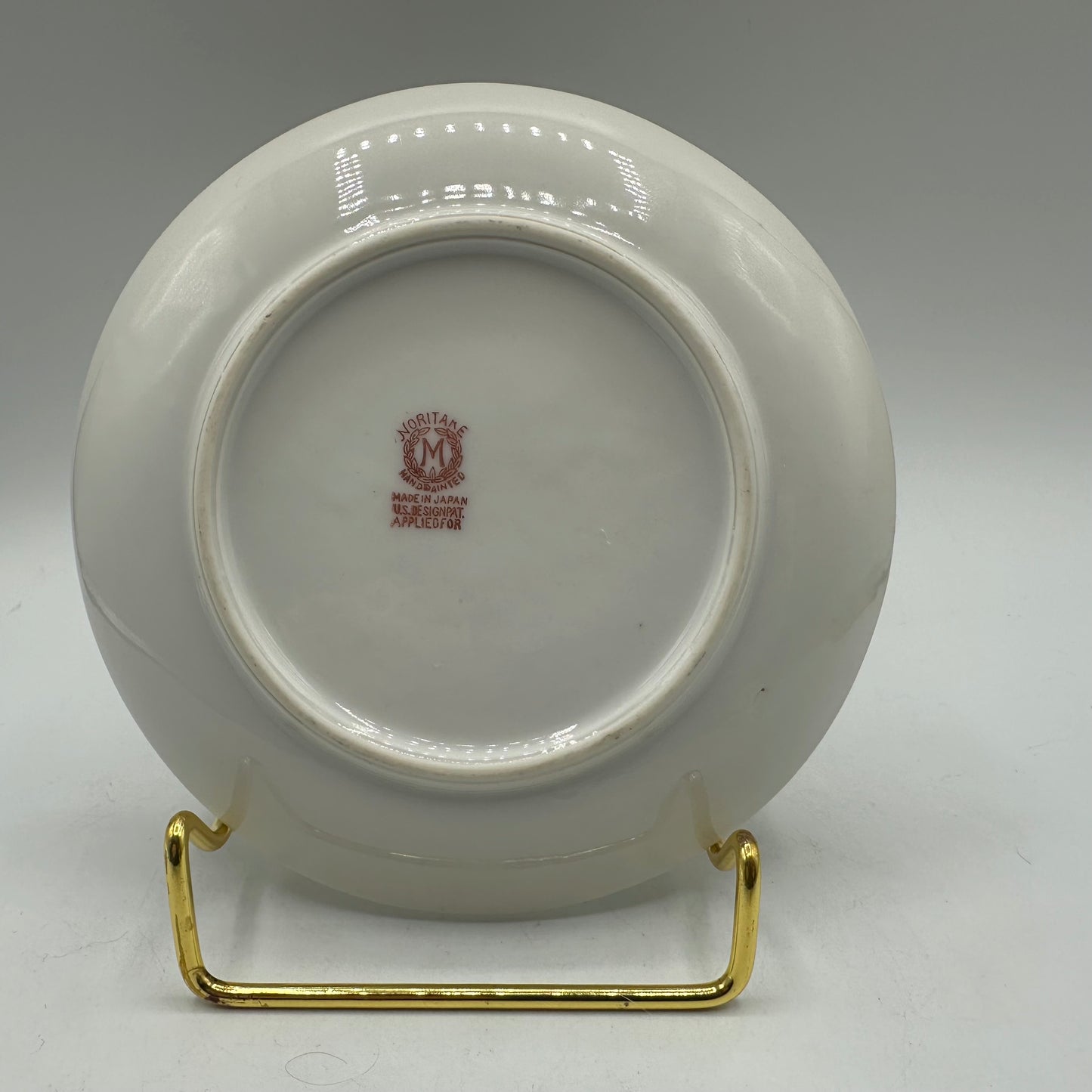 Noritake Handled Lemon Plate, Handpainted Gold Moriage