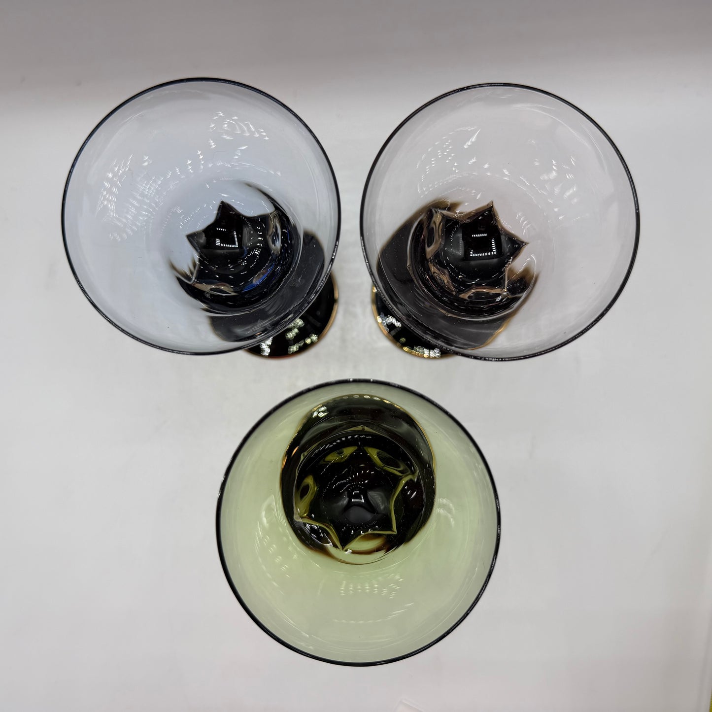 Venetian Black Twisted Stem Wine Glass, Set of 3