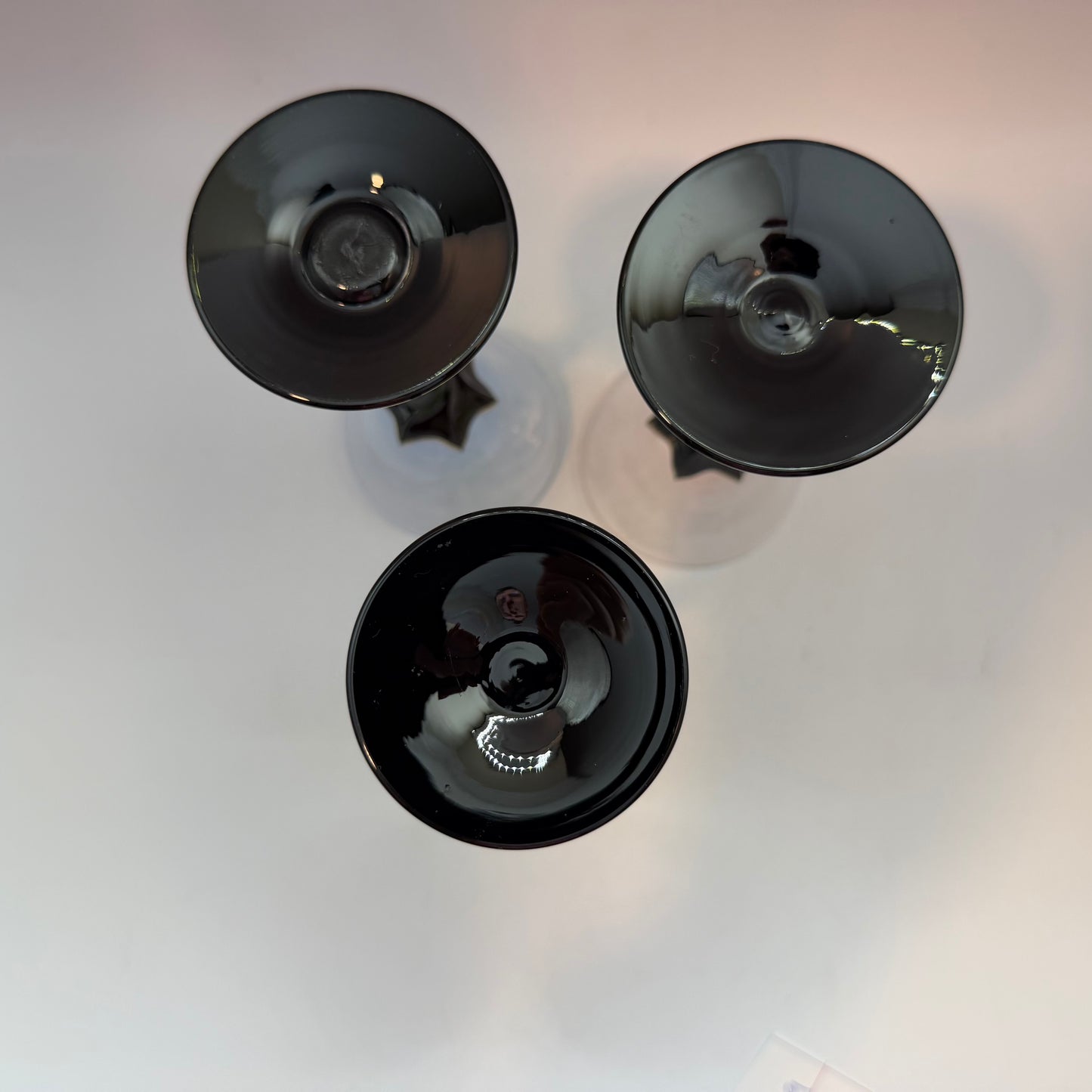 Venetian Black Twisted Stem Wine Glass, Set of 3