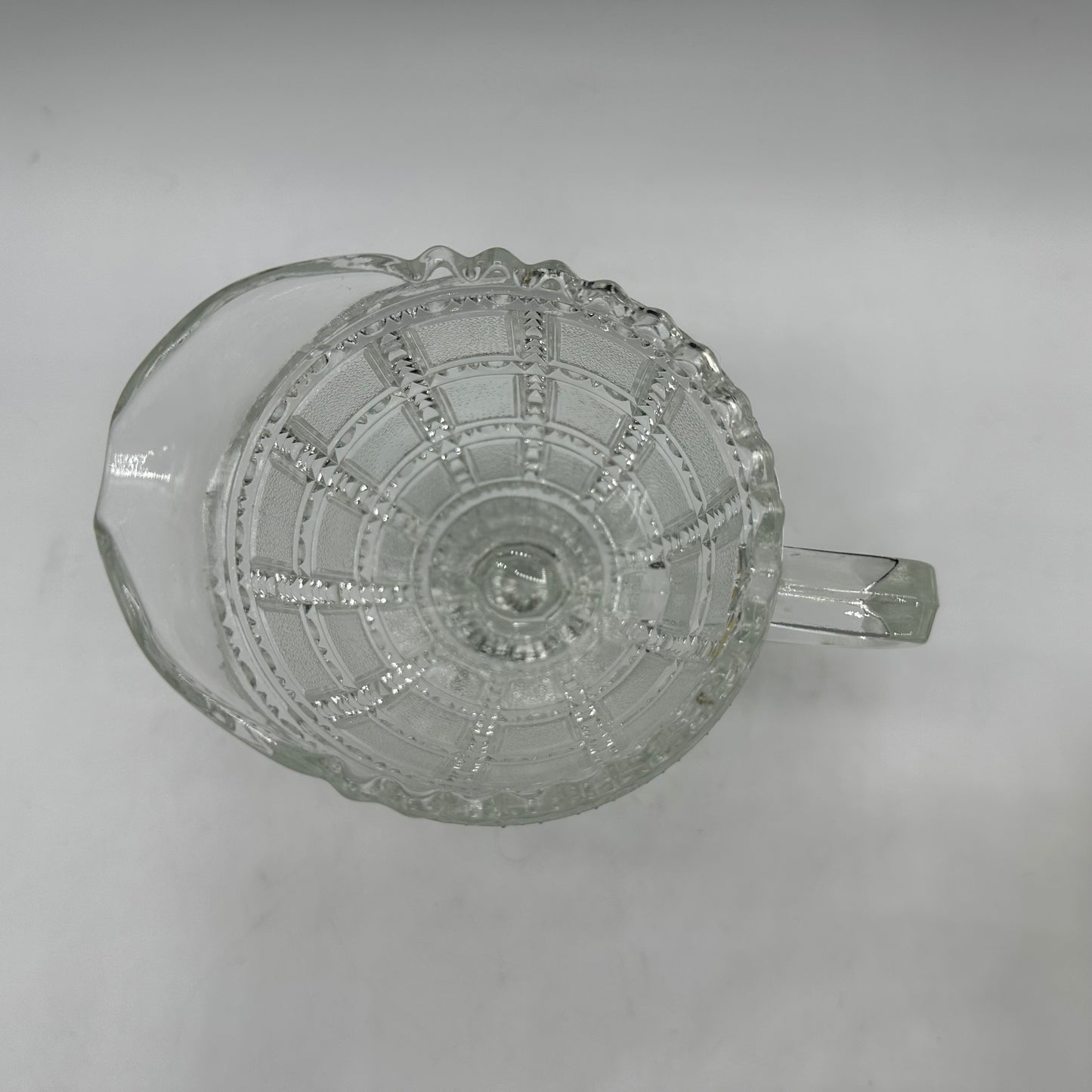 Imperial Glass Footed Creamer, Beaded Block Pattern, Clear